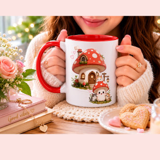 Tasse à café Maison Champignon Mignonne | Bois Fan