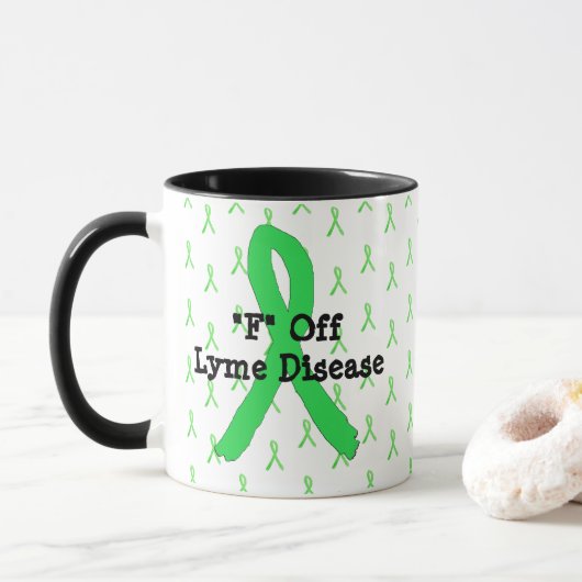 Tasse à café Maladie de Lyme F Off (Avec donut)