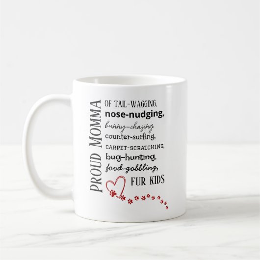 Tasse à café Maman de chat et chien fière (Gauche)