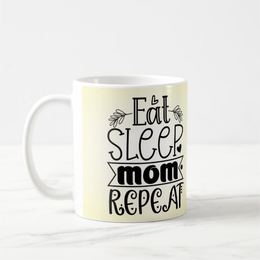 Tasse à café Manger Dormir Maman Répéter (Gauche)