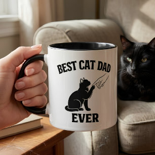 Tasse à café Meilleur Papa Chat Noir à Taper du Do