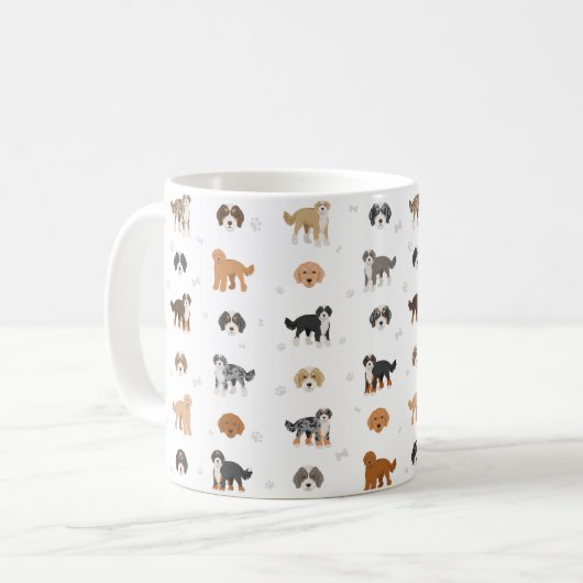 Tasse à café mélange de chien Bernedoodle (Devant gauche)
