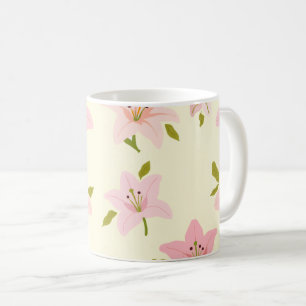 Tasse à café mignonne à motif de jardin floral col