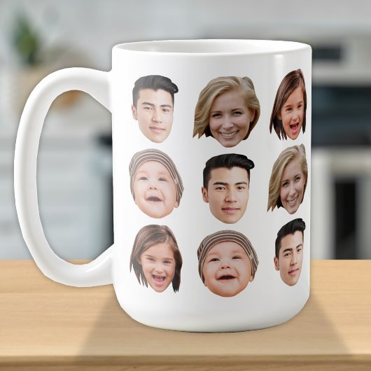 Tasse à café mignonne avec visage de famille perso