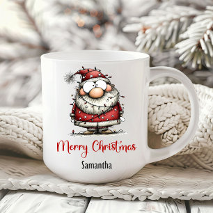 Tasse à café minimaliste dessin animé Père Noël dr