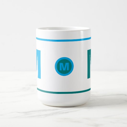 Tasse à café moderne avec initiale monogramme (ble (Centre)