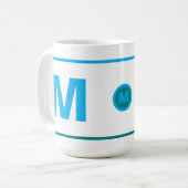 Tasse à café moderne avec initiale monogramme (ble (Devant gauche)