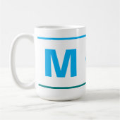 Tasse à café moderne avec initiale monogramme (ble (Gauche)