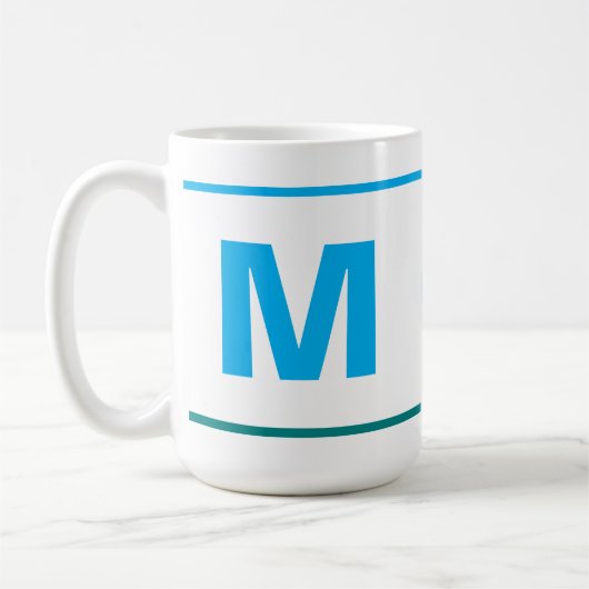 Tasse à café moderne avec initiale monogramme (ble (Gauche)