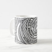Tasse à café moderne noir et blanc avec tourbillon (Devant gauche)