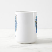 Tasse à café monogramme bleu floral 15 oz (Centre)