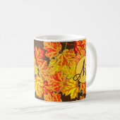 Tasse à café Monogramme Feuilles d'Automne (Devant droit)