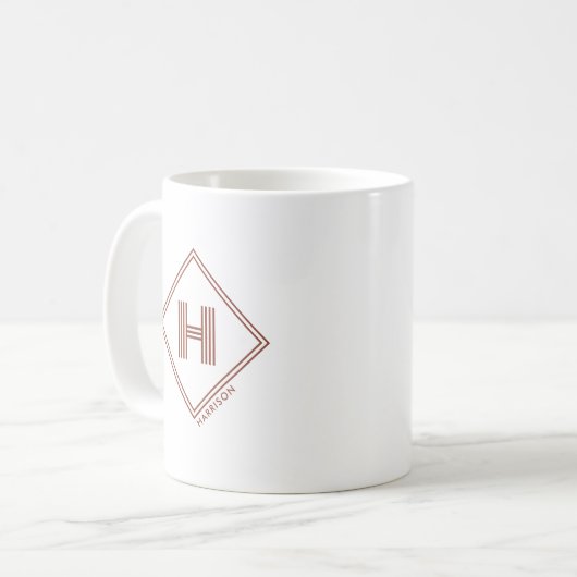 Tasse à café | Monogramme Initiale Géométrique Mod (Devant gauche)