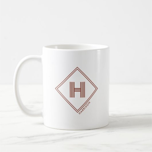 Tasse à café | Monogramme Initiale Géométrique Mod (Gauche)