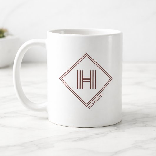 Tasse à café | Monogramme Initiale Géométrique Mod