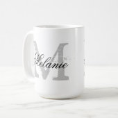 Tasse à café monogramme sur mesure (Devant gauche)