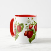 Tasse à café motif fraise style campagnard (Devant gauche)