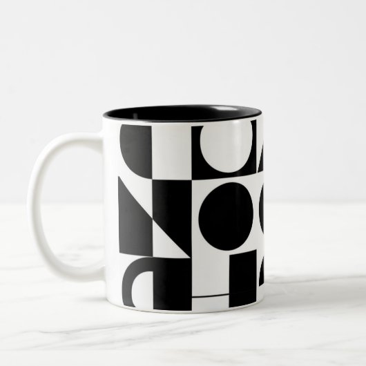 tasse à café, motifs géométriques, style moderne. (Gauche)