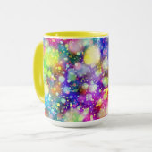 Tasse à café multicolore à deux tons. (Devant gauche)