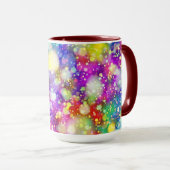 Tasse à café multicolore à deux tons. (Devant droit)