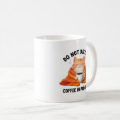 Tasse à café 'Ne pas déranger' avec chat (Devant droit)