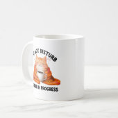 Tasse à café 'Ne pas déranger' avec chat (Devant gauche)