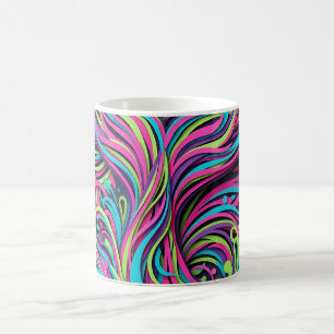 Tasse à café néon vibrante avec queue de baleine a