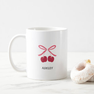 Tasse à café Nœud Cerise Douce Illustration Mig