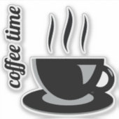 Tasse à café noir et gris et citation autocollants (Devant)