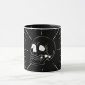Tasse à café noire avec art de crâne gothique mini (Centre)
