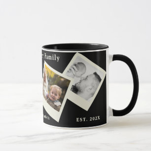 Tasse à café noire avec collage de 4 photos - Souv