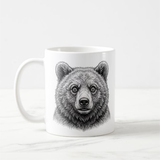 Tasse à café noire Ourson Brun (Gauche)