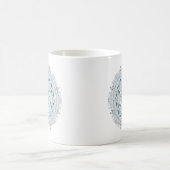 Tasse à café originale mandala design 2 faces bleu (Centre)