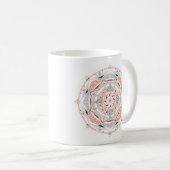 Tasse à café originale Mandala Design 2 faces Roug (Devant droit)