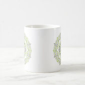 Tasse à café originale mandala design 2 faces vert (Centre)