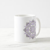 Tasse à café originale mandala recto-verso violet (Devant droit)