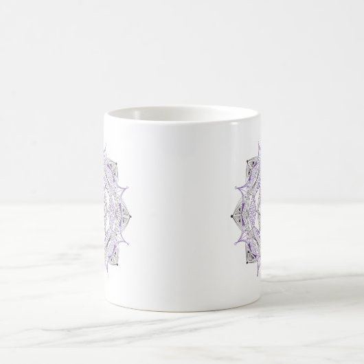 Tasse à café originale mandala recto-verso violet (Centre)