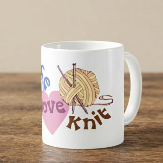 Tasse à café « Paix Amour Tricot »