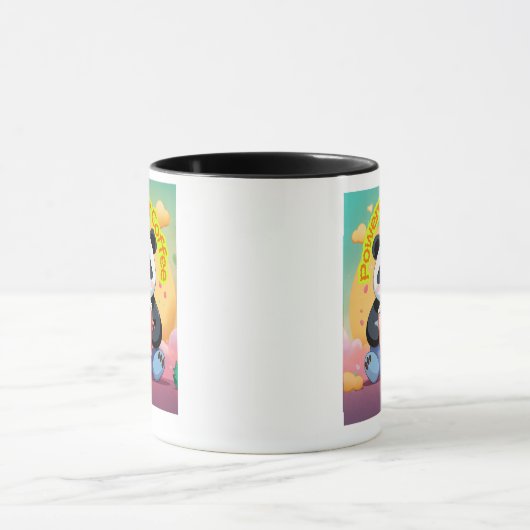 Tasse à café Panda Mignon – “Alimenté par le Café” (Centre)