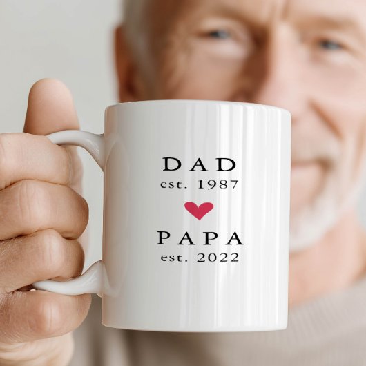 Tasse à café Papa Year Est. | Papa moderne