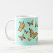 Tasse à café papillon Aqua et Or (Gauche)
