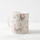 Tasse à café Papillon Pastel & Fleurs (Devant gauche)