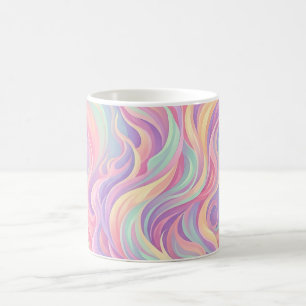 Tasse à café pastel danse de flammes abstraites
