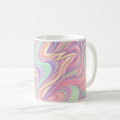Tasse à café pastel douce avec un éclair abstrait (Devant droit)
