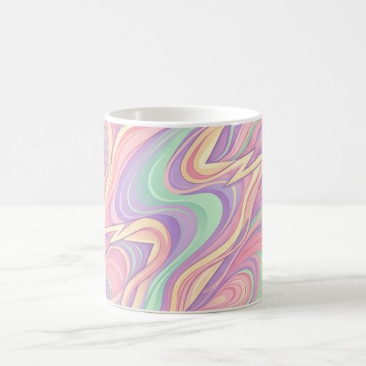Tasse à café pastel douce avec un éclair abstrait (Centre)