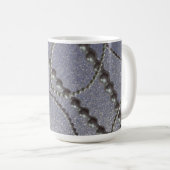 Tasse à café Perles avec reflets métalliques bleus (Devant droit)