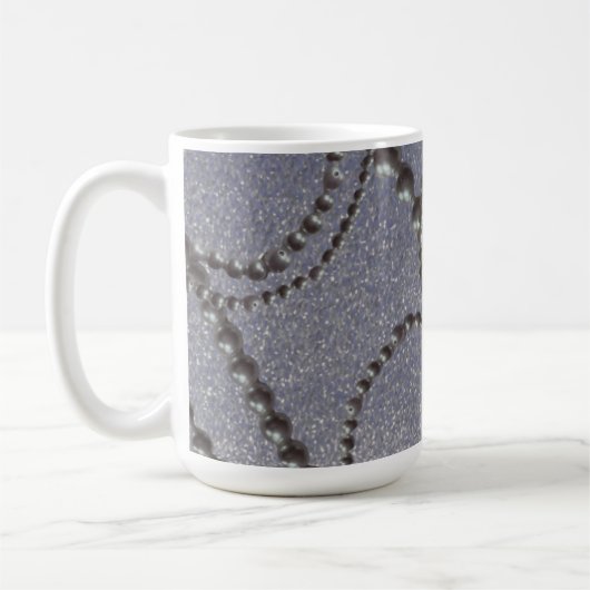 Tasse à café Perles avec reflets métalliques bleus (Gauche)