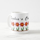 Tasse à café personnalisable avec fleurs mignonnes (Devant gauche)