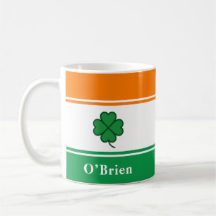Tasse à café personnalisée avec drapeau irlandais