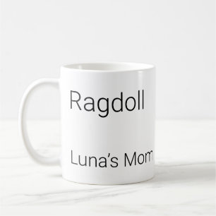 Tasse à café personnalisée avec nom de chat Ragdol